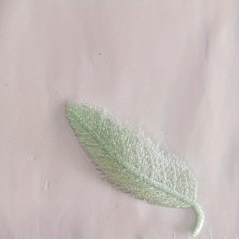 Macaroon Leaf Shaped Hair Clip Embroidered Leaves Decor Hair Clip