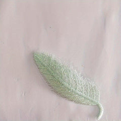 Macaroon Leaf Shaped Hair Clip Embroidered Leaves Decor Hair Clip