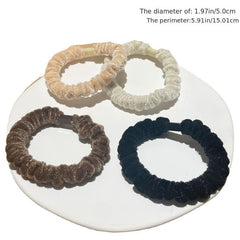 Plush Hair Elastics Thick Solid Stretchy Scrunchie Ponytail Holder