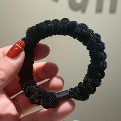 Plush Hair Elastics Thick Solid Stretchy Scrunchie Ponytail Holder