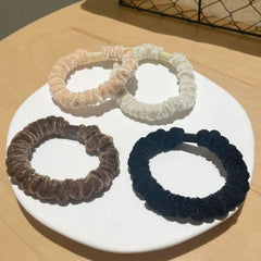 Plush Hair Elastics Thick Solid Stretchy Scrunchie Ponytail Holder