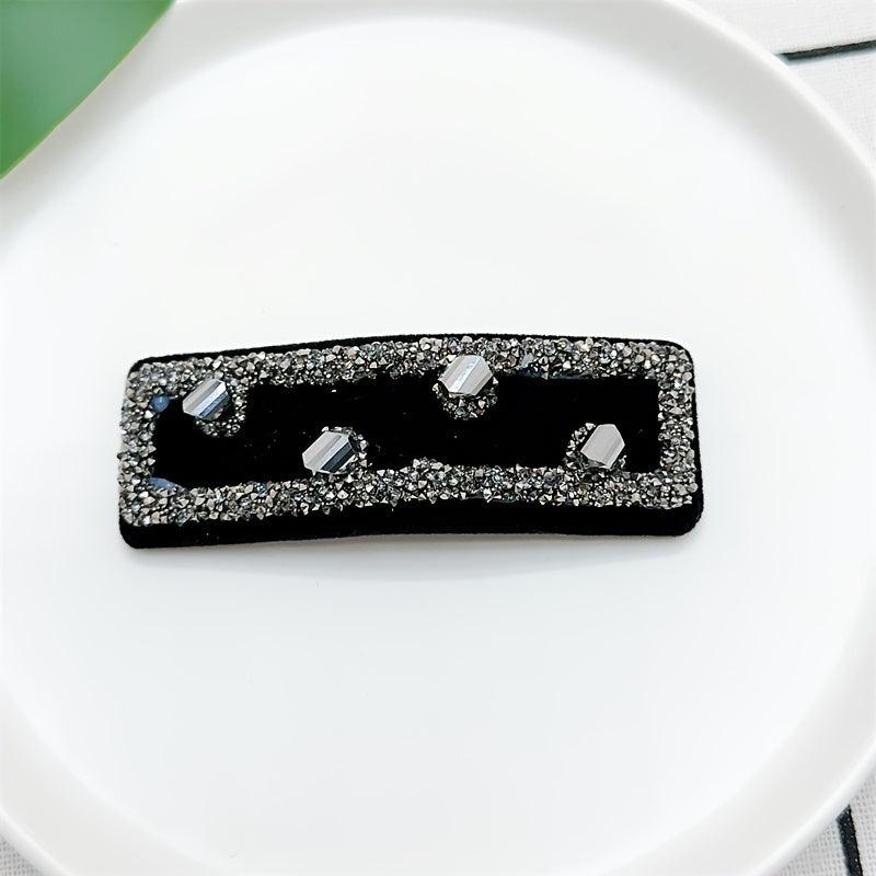 Rhinestone Solid Hair Clip Hair Accessories For Women 2pcs