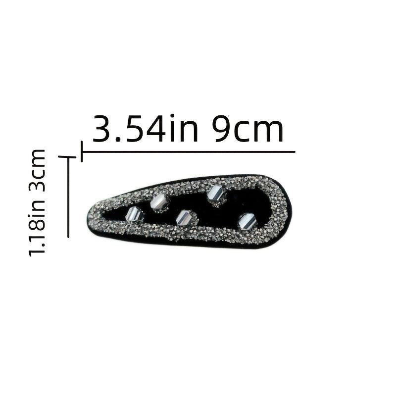 Rhinestone Solid Hair Clip Hair Accessories For Women 2pcs