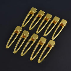 10pcs Golden Hair Clip Hollow Alloy Duck Billed Clip for Women Girls Hair