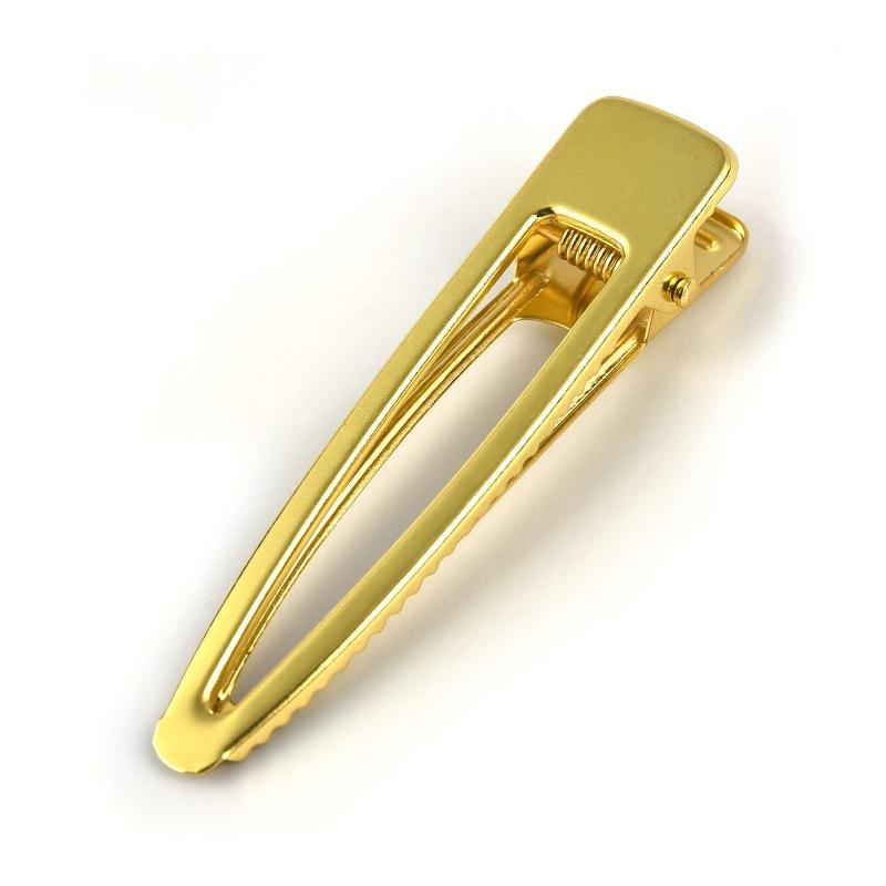 10pcs Golden Hair Clip Hollow Alloy Duck Billed Clip for Women Girls Hair