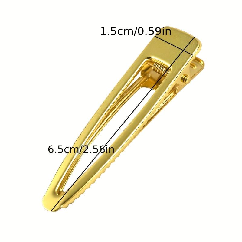10pcs Golden Hair Clip Hollow Alloy Duck Billed Clip for Women Girls Hair