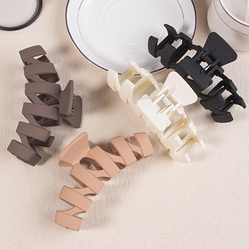 4pcs Solid Hair Claw Clips Large Thickened Grab Clips Hairpin Hair Accessories