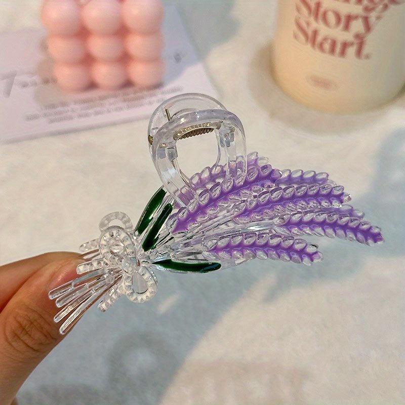 Colorful Wheat Ears Hair Claw Nonslip Shark Claw for Ponytail Bun Holder Women