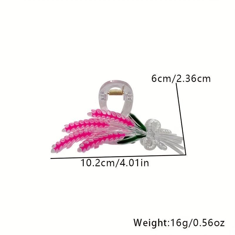 Colorful Wheat Ears Hair Claw Nonslip Shark Claw for Ponytail Bun Holder Women