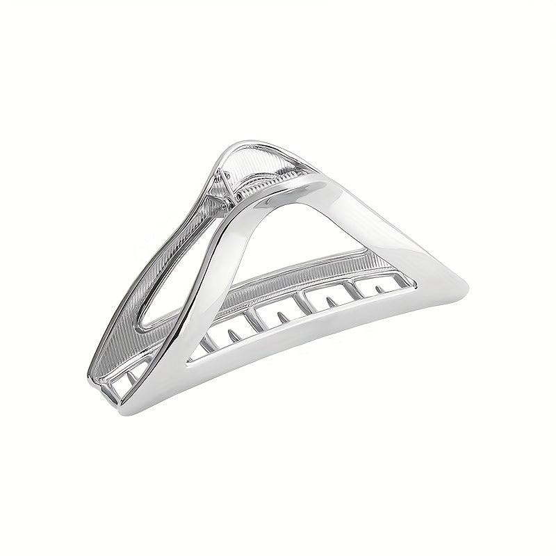 Silvery Triangle Hair Claw Clip Alloy Nonslip Shark Claw