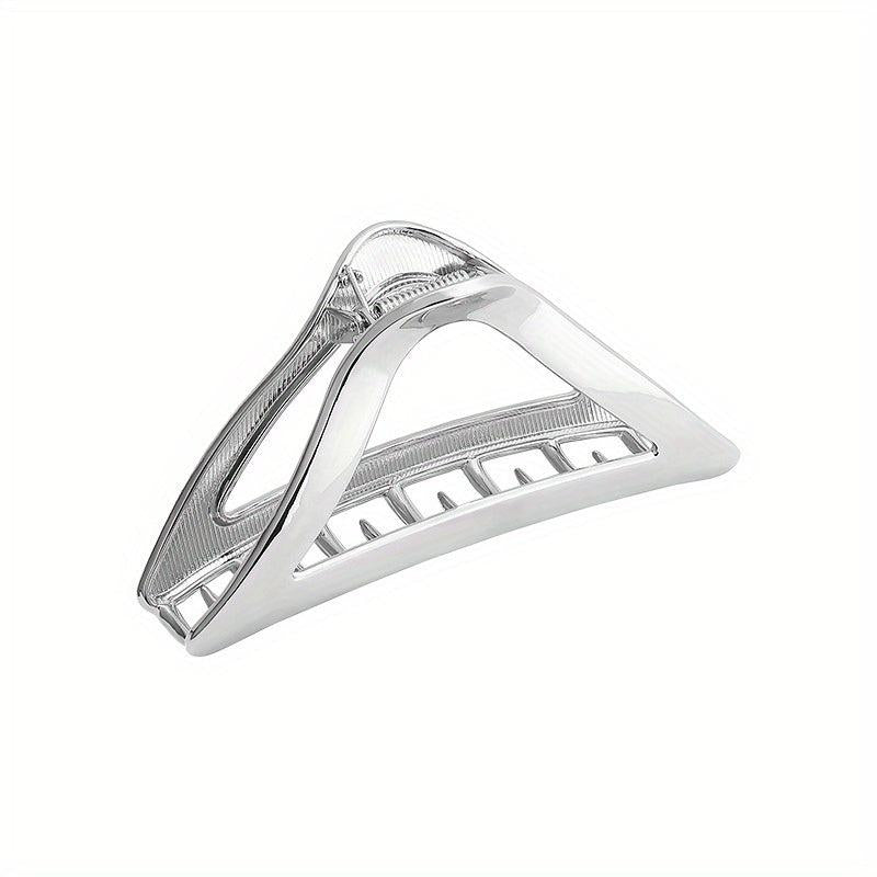 Silvery Triangle Hair Claw Clip Alloy Nonslip Shark Claw
