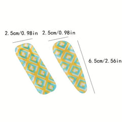 2pcs Checkered Pattern Hair Clip Duck Billed Clip