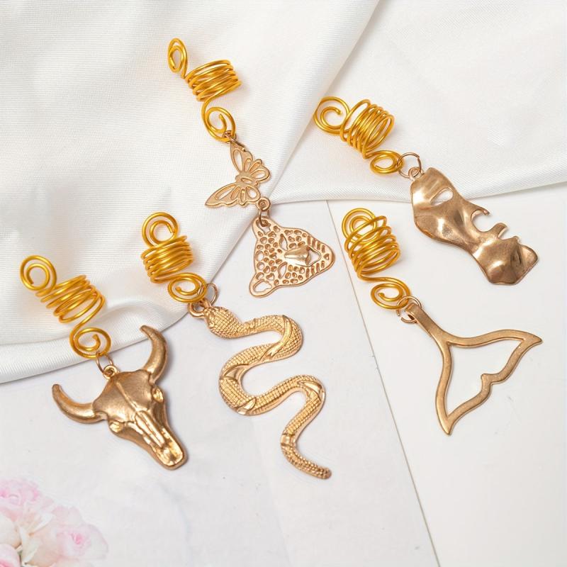 Metal Animal Tassel Hair Ring for Braids Women Girls Men