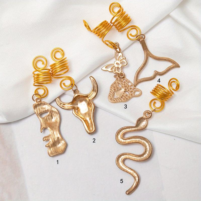 Metal Animal Tassel Hair Ring for Braids Women Girls Men