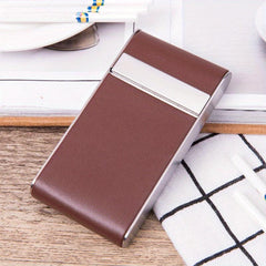Women's Stainless Steel Cigarette Case with Leather Cover