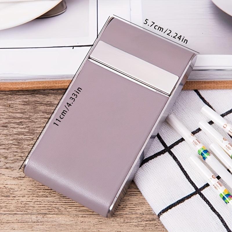 Women's Stainless Steel Cigarette Case with Leather Cover