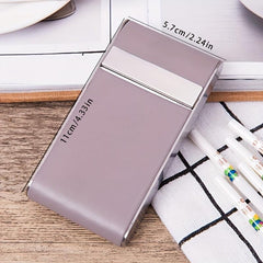 Women's Stainless Steel Cigarette Case with Leather Cover