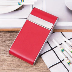 Women's Stainless Steel Cigarette Case with Leather Cover