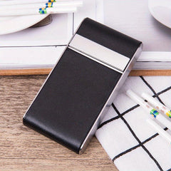 Women's Stainless Steel Cigarette Case with Leather Cover