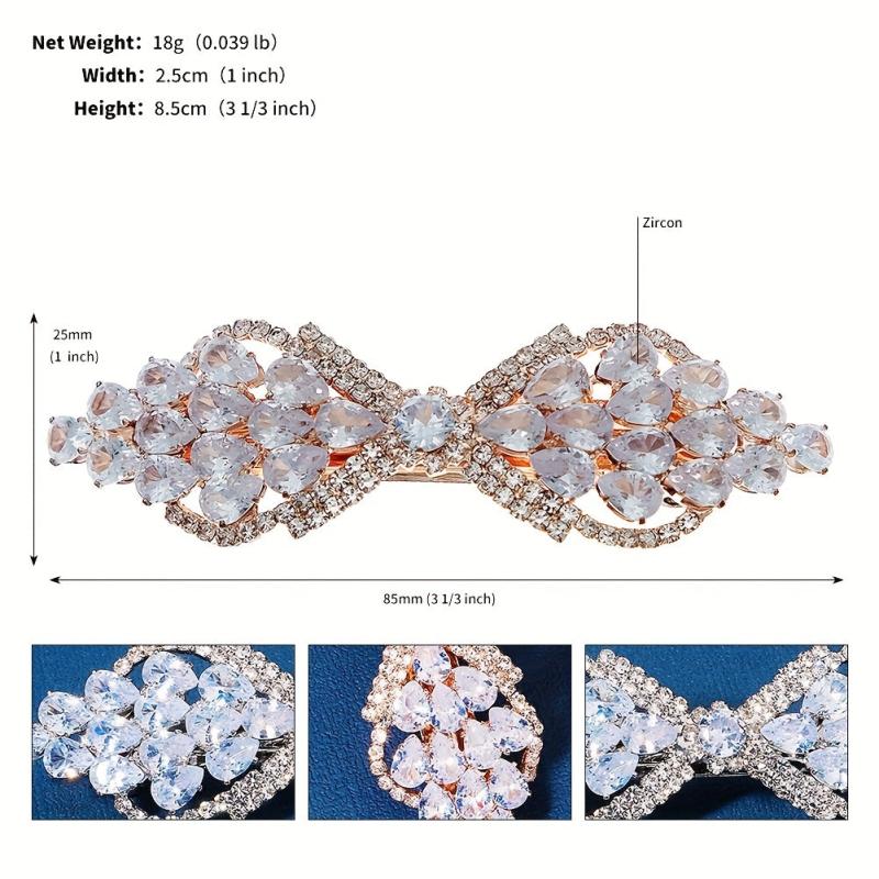Zircon Side Clip Rhinestone Hair French Barrette
