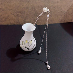 Ancient Style Butterfly Hairpin Faux Pearl Daily Golden Stick Chinese Style