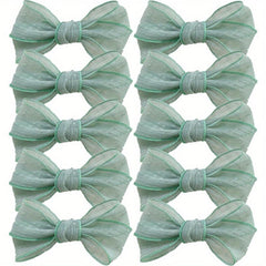 10 Pcs Mesh Bow Hair Clips For Women