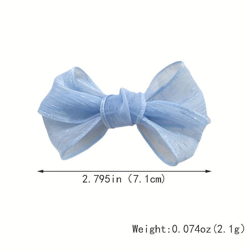 10 Pcs Mesh Bow Hair Clips For Women