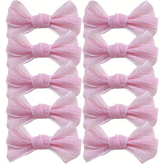 10 Pcs Mesh Bow Hair Clips For Women