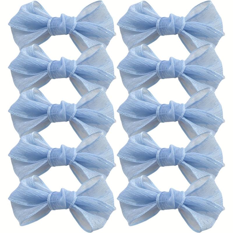 10 Pcs Mesh Bow Hair Clips For Women