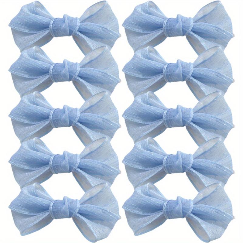 10 Pcs Mesh Bow Hair Clips For Women