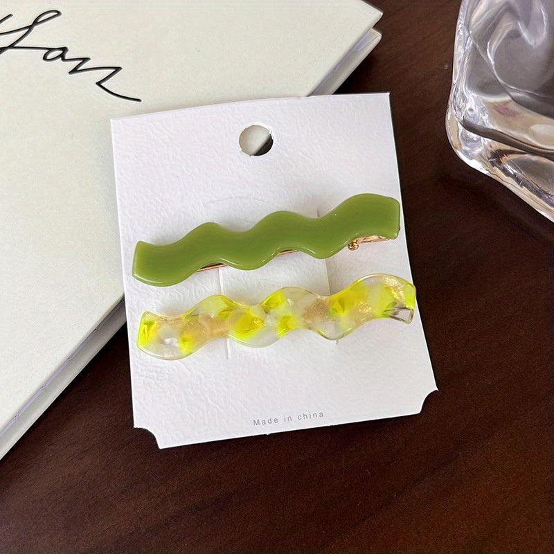 2pcs Sweet Colorful Hair Clips for Women Girls