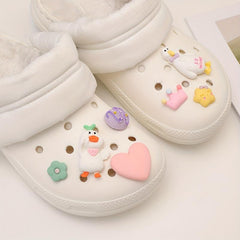 Resin Duck Crown Flower Shoe Charms Pack