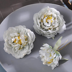 Faux Pearl & Flower Hair Pin U-Shaped Hair Bun Holder Bridal Wedding Accessory
