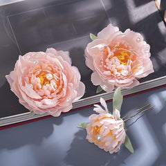 Faux Pearl & Flower Hair Pin U-Shaped Hair Bun Holder Bridal Wedding Accessory