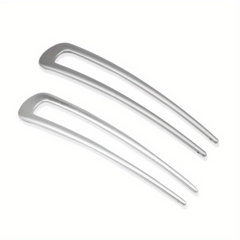 2pcs Alloy Hair Pin U Shaped Hair Fork Style Hair Clip For Women Girls Hair Clip