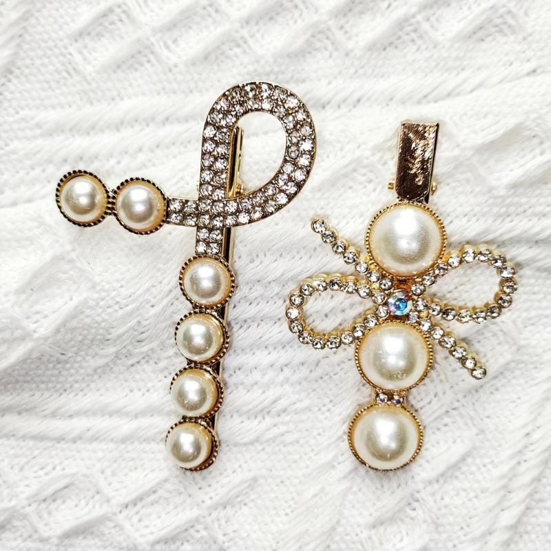 Faux Pearl Bow Hairpin Hollow Bowknot Hair Pin Alloy Hair Clip