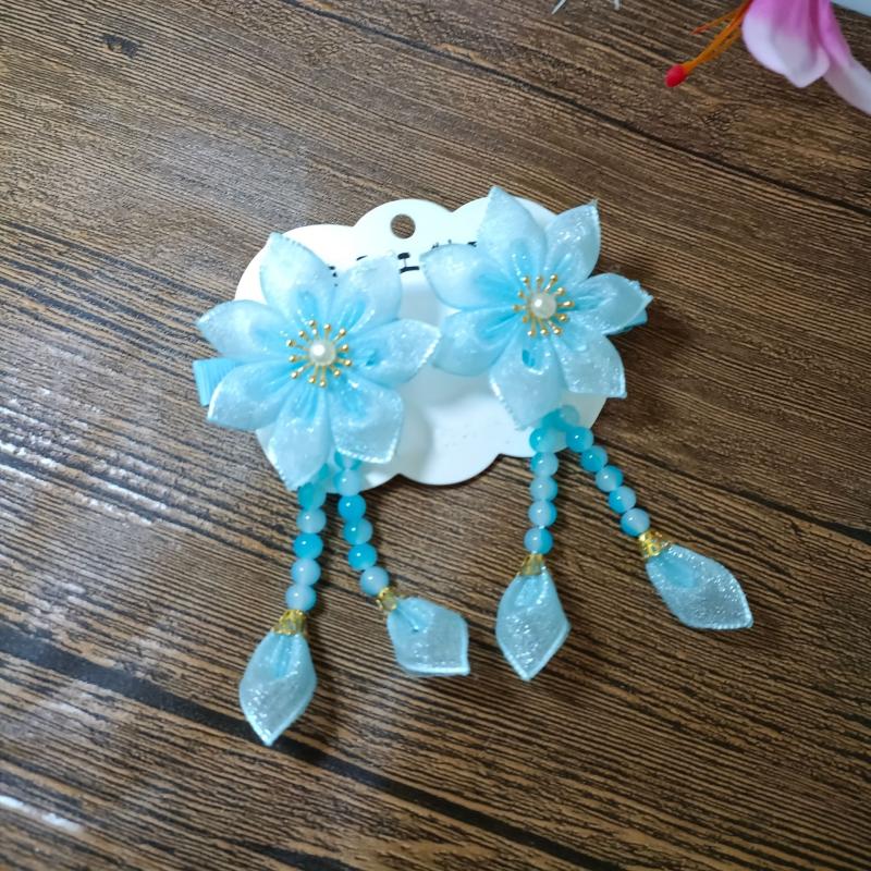 Chinese Style Flower Hair Clip Pendant Non-slip French Barrette