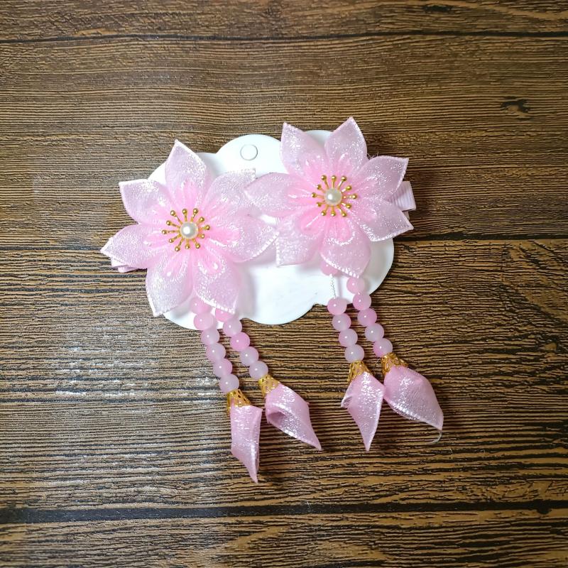 Chinese Style Flower Hair Clip Pendant Non-slip French Barrette
