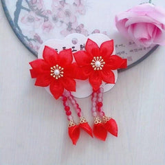Chinese Style Flower Hair Clip Pendant Non-slip French Barrette