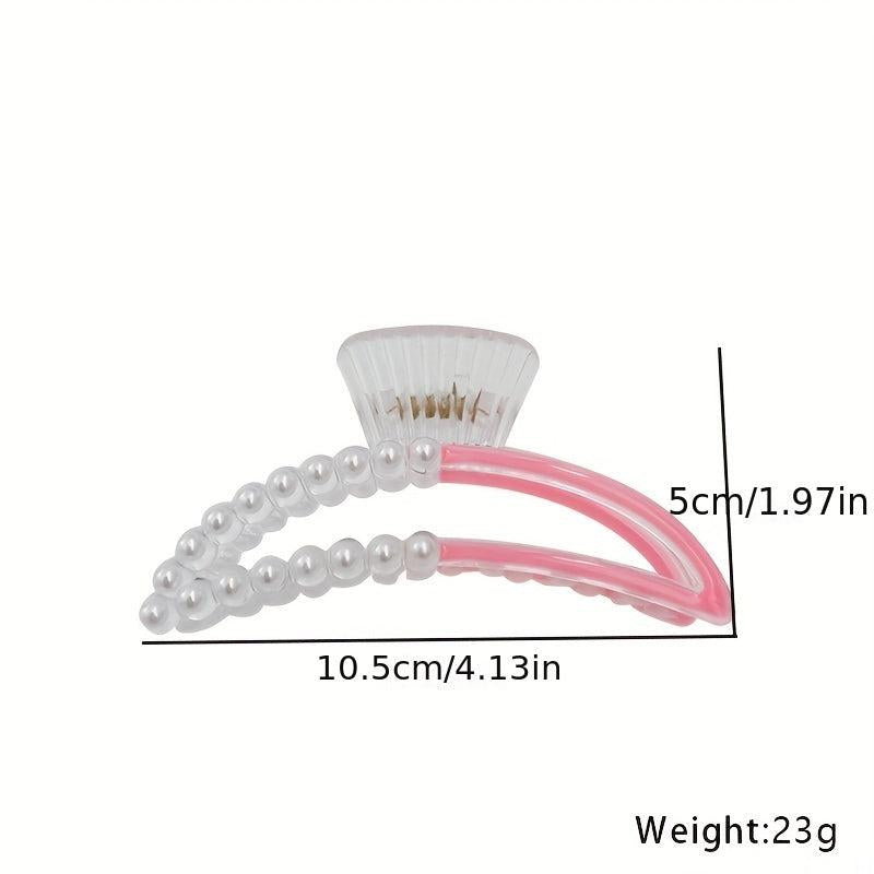 Faux Pearl Hair Claw Hollow Hair Claw Nonslip Ponytail Shark Claw