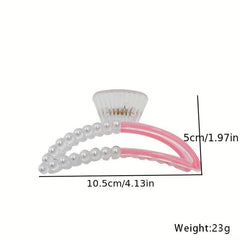 Faux Pearl Hair Claw Hollow Hair Claw Nonslip Ponytail Shark Claw