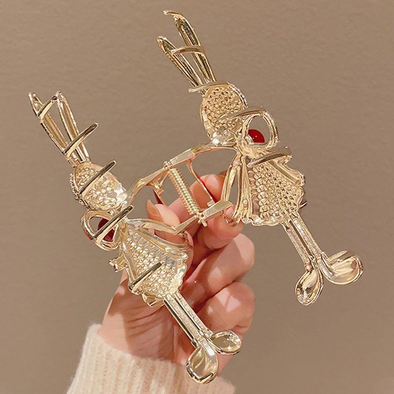 Rhinestone Rabbit Hair Claw Ponytail Shark Claw Hair Accessories