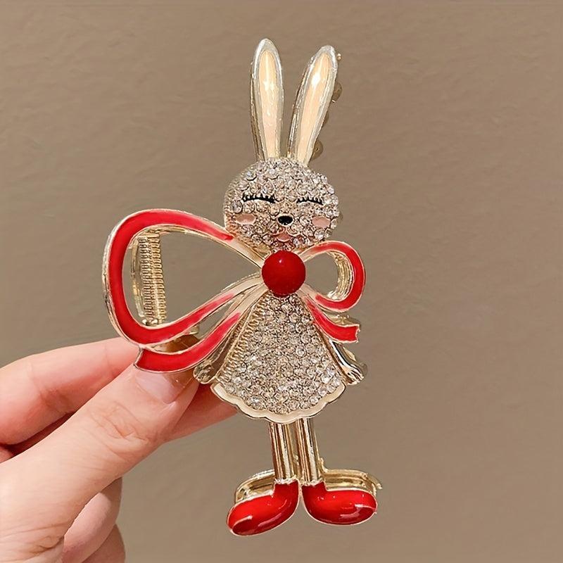 Rhinestone Rabbit Hair Claw Ponytail Shark Claw Hair Accessories
