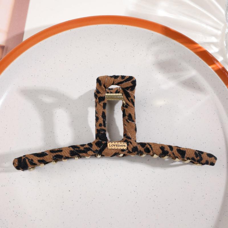 Leopard Print Hair Clip Large Strong Hold Hair Clamp