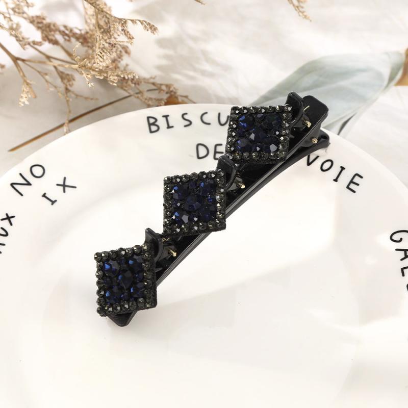 Crystal Stone Braided Hair Clips Rhinestone Barrettes Non slip Keeps Styling
