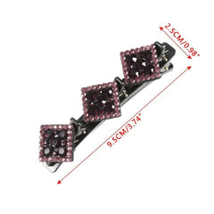 Crystal Stone Braided Hair Clips Rhinestone Barrettes Non slip Keeps Styling