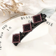 Crystal Stone Braided Hair Clips Rhinestone Barrettes Non slip Keeps Styling