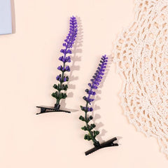 2pcs Lavender Decor Duck Billed Hair Clip for Hair Bangs Braids