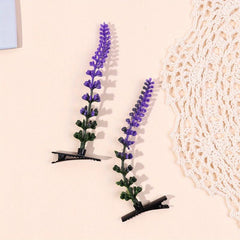 2pcs Lavender Decor Duck Billed Hair Clip for Hair Bangs Braids
