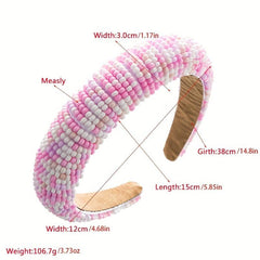Colorful Beads Headband Thick Hair Band Head Hoop Hair Accessories